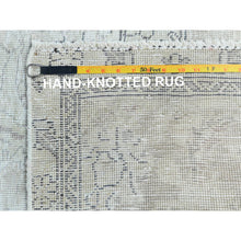 Load image into Gallery viewer, 9&#39;7&quot;x13&#39;2&quot; Beige Hand Knotted Vintage Persian Tabriz Worn Wool, Sheared Low Distressed Look, Shabby Chic Oriental Rug FWR486750
