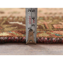 Load image into Gallery viewer, 3&#39;7&quot;x10&#39;2&quot; Earth Tone Colors, Worn Wool Hand Knotted, Vintage Persian Hamadan Cropped Thin Distressed Look, Wide Runner Oriental Rug FWR486816