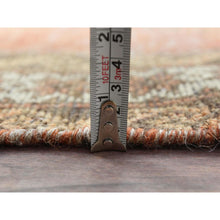 Load image into Gallery viewer, 3&#39;7&quot;x6&#39;6&quot; Brick Red, Worn Wool Hand Knotted, Vintage Persian Baluch Sheared Low Distressed Look, Oriental Rug FWR486930