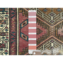 Load image into Gallery viewer, 3&#39;1&quot;x10&#39;1&quot; Rich Red, Worn Wool Hand Knotted, Vintage Persian Serab Cropped Thin Distressed Look, Runner Oriental Rug FWR487116