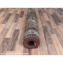 Load image into Gallery viewer, 3&#39;1&quot;x10&#39;1&quot; Rich Red, Worn Wool Hand Knotted, Vintage Persian Serab Cropped Thin Distressed Look, Runner Oriental Rug FWR487116