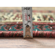 Load image into Gallery viewer, 3&#39;1&quot;x10&#39;1&quot; Rich Red, Worn Wool Hand Knotted, Vintage Persian Serab Cropped Thin Distressed Look, Runner Oriental Rug FWR487116