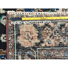 Load image into Gallery viewer, 6&#39;6&quot;x9&#39;6&quot; Brown, Vintage Persian Hamadan Cropped Thin, Distressed Look Worn Wool Hand Knotted, Oriental Rug FWR487164