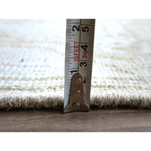 Load image into Gallery viewer, 9&#39;7&quot;x12&#39;6&quot; Ivory Hand Knotted Cropped Thin, Worn Wool, Distressed Look Old Persian Kerman Oriental Rug FWR487482