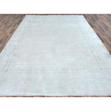 Load image into Gallery viewer, 9&#39;8&quot;x12&#39;10&quot; Beige Hand Knotted Worn Wool, Cropped Thin Distressed Look Vintage Persian Kerman Oriental Rug FWR487488