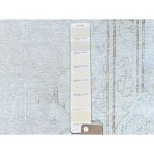 Load image into Gallery viewer, 9&#39;8&quot;x12&#39;10&quot; Beige Hand Knotted Worn Wool, Cropped Thin Distressed Look Vintage Persian Kerman Oriental Rug FWR487488