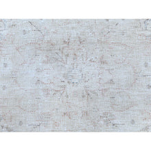Load image into Gallery viewer, 9&#39;4&quot;x13&#39;1&quot; Faded Pink Hand Knotted Worn Wool, Cropped Thin, Distressed Look Old Persian Kerman Oriental Rug FWR487506