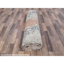 Load image into Gallery viewer, 9&#39;4&quot;x13&#39;1&quot; Faded Pink Hand Knotted Worn Wool, Cropped Thin, Distressed Look Old Persian Kerman Oriental Rug FWR487506
