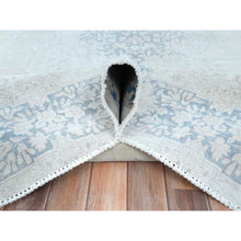 Load image into Gallery viewer, 9&#39;x12&#39; Ivory Semi Antique Persian Kerman Worn Wool, Sheared Low, Hand Knotted Distressed Look Oriental Rug FWR487524