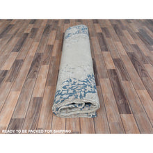 Load image into Gallery viewer, 9&#39;x12&#39; Ivory Semi Antique Persian Kerman Worn Wool, Sheared Low, Hand Knotted Distressed Look Oriental Rug FWR487524