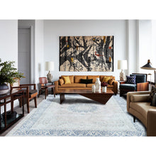 Load image into Gallery viewer, 10&#39;2&quot;x13&#39;4&quot; Faded Red Hand Knotted Worn Wool, Sheared Low, Distressed Look, Vintage Persian Kerman Oriental Rug FWR487548