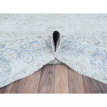 Load image into Gallery viewer, 9&#39;6&quot;x12&#39;6&quot; Ivory Semi Antique Persian Kerman, Distressed Look, Hand Knotted Cropped Thin, Worn Wool Oriental Rug FWR487554
