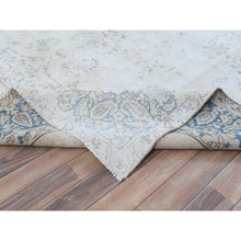 Load image into Gallery viewer, 9&#39;6&quot;x12&#39;6&quot; Ivory Semi Antique Persian Kerman, Distressed Look, Hand Knotted Cropped Thin, Worn Wool Oriental Rug FWR487554