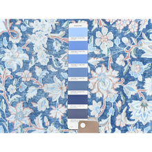 Load image into Gallery viewer, 9&#39;9&quot;x12&#39;8&quot; Navy Blue Vintage Persian Kerman Worn Wool, Sheared Low, Hand Knotted Distressed Look Oriental Rug FWR487560