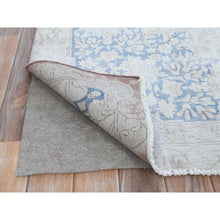 Load image into Gallery viewer, 9&#39;7&quot;x12&#39;9&quot; Light Blue Hand Knotted Vintage Persian Kerman Sheared Low Worn Wool Distressed Look Oriental Rug FWR487590