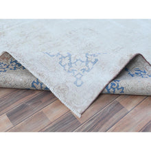 Load image into Gallery viewer, 9&#39;7&quot;x12&#39;9&quot; Light Blue Hand Knotted Vintage Persian Kerman Sheared Low Worn Wool Distressed Look Oriental Rug FWR487590