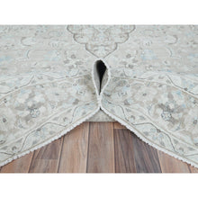 Load image into Gallery viewer, 7&#39;6&quot;x10&#39;10&quot; Beige Vintage Persian Kerman Hand Knotted Worn Wool Sheared Low Shabby Chic Distressed Look Oriental Rug FWR487602