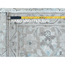Load image into Gallery viewer, 7&#39;6&quot;x10&#39;10&quot; Beige Vintage Persian Kerman Hand Knotted Worn Wool Sheared Low Shabby Chic Distressed Look Oriental Rug FWR487602