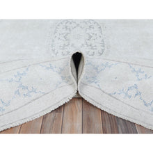 Load image into Gallery viewer, 7&#39;9&quot;x10&#39;7&quot; Beige Old Persian Kerman Shabby Chic, Cropped Thin, Hand Knotted Worn Wool, Distressed Look Oriental Rug FWR487608