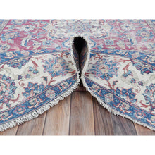 Load image into Gallery viewer, 6&#39;1&quot;x9&#39;6&quot; Pinky Red, Vintage Persian Kerman Hand Knotted Worn Wool, Cropped Thin, Shabby Chic Distressed Look Oriental Rug FWR487614