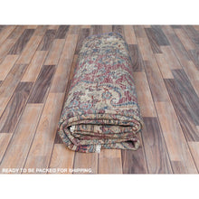 Load image into Gallery viewer, 6&#39;1&quot;x9&#39;6&quot; Pinky Red, Vintage Persian Kerman Hand Knotted Worn Wool, Cropped Thin, Shabby Chic Distressed Look Oriental Rug FWR487614