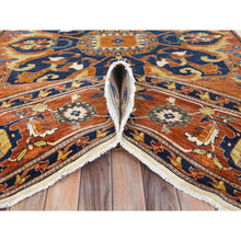 Load image into Gallery viewer, 9&#39;x11&#39;8&quot; Rust Red, Antiqued Persian Serapi Inspired Design, Ghazni Wool, 200 Kpsi Densely Woven, Hand Knotted, Natural Dyes Oriental Rug FWR487632