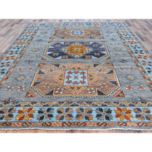 Load image into Gallery viewer, 9&#39;x11&#39;9&quot; Gray Armenian Inspired Caucasian Design, 200 Kpsi Denser Weave, Hand Knotted, Natural Dyes Ghazni Wool Oriental Rug FWR487638