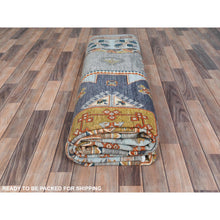 Load image into Gallery viewer, 9&#39;x11&#39;9&quot; Gray Armenian Inspired Caucasian Design, 200 Kpsi Denser Weave, Hand Knotted, Natural Dyes Ghazni Wool Oriental Rug FWR487638
