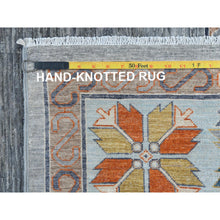 Load image into Gallery viewer, 9&#39;x11&#39;9&quot; Gray Armenian Inspired Caucasian Design, 200 Kpsi Denser Weave, Hand Knotted, Natural Dyes Ghazni Wool Oriental Rug FWR487638