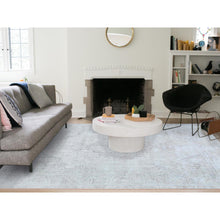 Load image into Gallery viewer, 7&#39;1&quot;x10&#39;8&quot; Beige Vintage Persian Tabriz Hand Knotted Worn Wool, Sheared Low, Distressed Look Shabby Chic Oriental Rug FWR487686