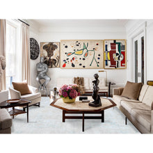 Load image into Gallery viewer, 8&#39;1&quot;x10&#39;9&quot; Beige Shabby Chic Vintage Persian Tabriz Hand Knotted Worn Wool, Cropped Thin, Distressed Look Oriental Rug FWR487710