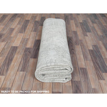 Load image into Gallery viewer, 8&#39;1&quot;x10&#39;9&quot; Beige Shabby Chic Vintage Persian Tabriz Hand Knotted Worn Wool, Cropped Thin, Distressed Look Oriental Rug FWR487710