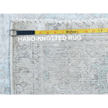 Load image into Gallery viewer, 8&#39;1&quot;x10&#39;9&quot; Beige Shabby Chic Vintage Persian Tabriz Hand Knotted Worn Wool, Cropped Thin, Distressed Look Oriental Rug FWR487710