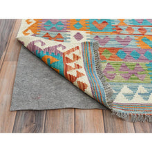 Load image into Gallery viewer, 9&#39;9&quot;x13&#39; Colorful, Veggie Dyes Organic Wool Hand Woven, Afghan Kilim With Geometric Design Flat Weave, Reversible Oriental Rug FWR489582