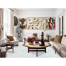 Load image into Gallery viewer, 9&#39;6&quot;x12&#39;9&quot; Ivory Semi Antique Persian Kerman Hand Knotted, Sheared Low, Worn Wool, Shabby Chic, Distressed Look Oriental Rug FWR489666