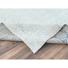 Load image into Gallery viewer, 9&#39;6&quot;x12&#39;9&quot; Ivory Semi Antique Persian Kerman Hand Knotted, Sheared Low, Worn Wool, Shabby Chic, Distressed Look Oriental Rug FWR489666