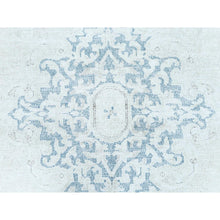 Load image into Gallery viewer, 9&#39;6&quot;x12&#39;9&quot; Ivory Semi Antique Persian Kerman Hand Knotted, Sheared Low, Worn Wool, Shabby Chic, Distressed Look Oriental Rug FWR489666