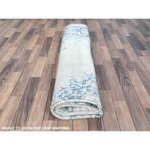 Load image into Gallery viewer, 9&#39;6&quot;x12&#39;9&quot; Ivory Semi Antique Persian Kerman Hand Knotted, Sheared Low, Worn Wool, Shabby Chic, Distressed Look Oriental Rug FWR489666