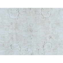 Load image into Gallery viewer, 9&#39;10&quot;x13&#39;7&quot; Ivory Hand Knotted, Vintage Persian Kerman Sheared Low, Worn Wool, Shabby Chic, Distressed Look, Oriental Rug FWR489738