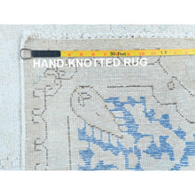 Load image into Gallery viewer, 9&#39;10&quot;x13&#39;7&quot; Ivory Hand Knotted, Vintage Persian Kerman Sheared Low, Worn Wool, Shabby Chic, Distressed Look, Oriental Rug FWR489738