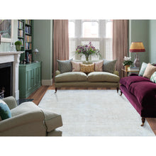 Load image into Gallery viewer, 8&#39;2&quot;x13&#39; Ivory Semi Antique Persian Kerman Hand Knotted Cropped Thin, Worn Wool Distressed Look Shabby Chic Oriental Rug FWR489774
