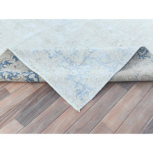 Load image into Gallery viewer, 8&#39;2&quot;x13&#39; Ivory Semi Antique Persian Kerman Hand Knotted Cropped Thin, Worn Wool Distressed Look Shabby Chic Oriental Rug FWR489774