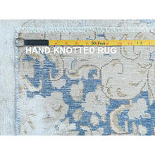 Load image into Gallery viewer, 8&#39;2&quot;x13&#39; Ivory Semi Antique Persian Kerman Hand Knotted Cropped Thin, Worn Wool Distressed Look Shabby Chic Oriental Rug FWR489774