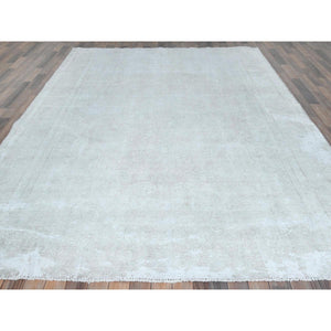 8'x11' Faded Red Vintage Persian Kerman Hand Knotted Worn Wool, Cropped Thin, Shabby Chic, Distressed Look Oriental Rug FWR489780
