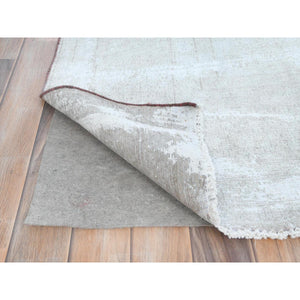 8'x11' Faded Red Vintage Persian Kerman Hand Knotted Worn Wool, Cropped Thin, Shabby Chic, Distressed Look Oriental Rug FWR489780