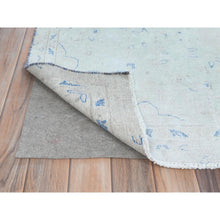 Load image into Gallery viewer, 7&#39;2&quot;x10&#39; Light Blue Old Persian Kerman Hand Knotted Cropped Thin, Worn Wool, Shabby Chic Distressed Look Oriental Rug FWR489792