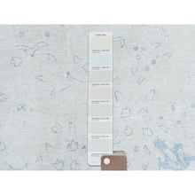 Load image into Gallery viewer, 7&#39;2&quot;x10&#39; Light Blue Old Persian Kerman Hand Knotted Cropped Thin, Worn Wool, Shabby Chic Distressed Look Oriental Rug FWR489792