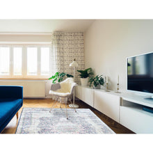 Load image into Gallery viewer, 5&#39;9&quot;x9&#39;7&quot; Navy Blue Vintage Persian Kerman Worn Wool, Sheared Low, Distressed Look, Shabby Chic Hand Knotted Oriental Rug FWR489804