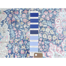 Load image into Gallery viewer, 5&#39;9&quot;x9&#39;7&quot; Navy Blue Vintage Persian Kerman Worn Wool, Sheared Low, Distressed Look, Shabby Chic Hand Knotted Oriental Rug FWR489804