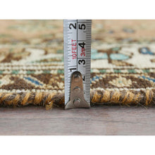 Load image into Gallery viewer, 3&#39;3&quot;x9&#39;8&quot; Honey Brown with Touches of Green, Vintage Persian Hamadan, Hand Knotted, Pure Wool, Distressed Look, Worn Down Wide Runner Oriental Rug FWR489894